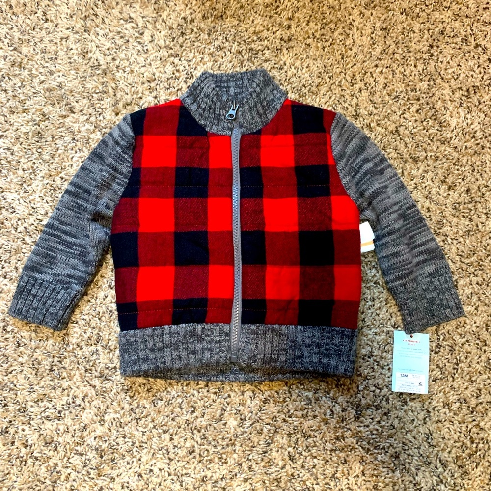 Cat & Jack Buffalo Plaid Zip Up